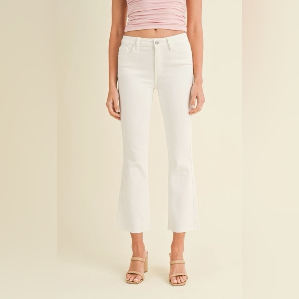 Just USA White Cropped Flared Women's Jeans